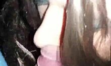 Young French crossdresser experiences first blowjob in stockings