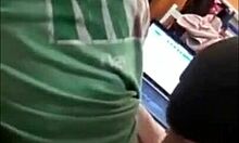 My good friend worships my monster cock 😏