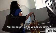 Mia Evans caught flashing outdoors. Is this public pickup too risky?