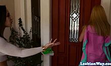 milf scissoring with cute teen in bathtub