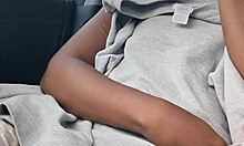 Naejae Teases Pussy and Cums in Public Parked Car