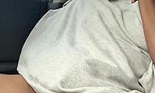 Naejae Teases Pussy and Cums in Public Parked Car