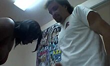 Ebony amateurs fuck and ride cock in office threesome!