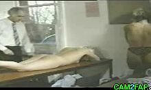 The blonde teen 18+ enters the classroom where she gets punished with a hard spanking on her bare ass.