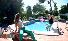 Young Spanish Slut Africa Irujo SUCKING Wild at Pool!