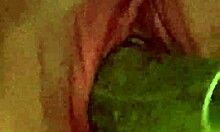 Horny Teen Fucks Cucumber as Dildo