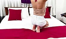 Desi bhabhi gets into solo action with homemade vibes. Her shaved body shines in college-style play.