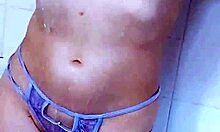 Step sister caught wet and naked in steamy shower scene.