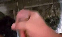 amateur guy jerks off at night and cums hard