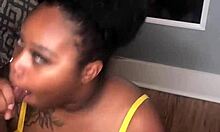 BBW slut sucking big black cock in POV 😈