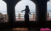 Beautiful indian teen angel constance performs sensual striptease naked