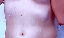 Step sister caught wet and naked in steamy shower scene.