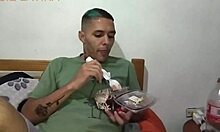 Sucking Stepbrother's Dick With Ice Cream