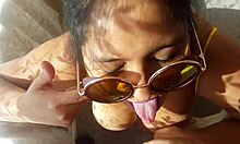 Asian student couple in homemade celebrity scene