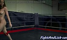 wrestling lesbians turn fight into lick