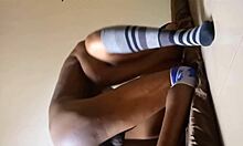 Sexy Ebony Teen Sucks Big Cock And Gets Cunilingus From Friend