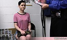 Cute Short-Haired Jade Caught Shoplifting, Punished by Mall Cop in Hardcore Action