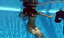 small tits latina babe andreina de luxe gets tight pussy explored underwater