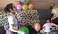 sexy balloon tits lesbian fun with amateurs 😘