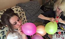 sexy balloon tits lesbian fun with amateurs 😘