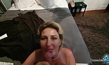 slutty blonde amateur fists her ass and mouth while sucking cock