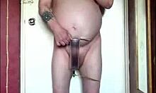 Shy bisexual amateur strips naked for gay humiliation, craving the homemade watch from all of you