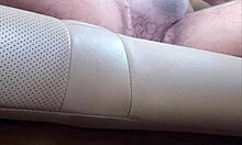 Petite Beauty Swallows Cum in Back Seat After Intense Orgasm