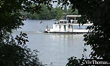 Busty Beauty Intensely Eats Her Waitresses Pussy In Public, Licking And Kissing With Passion