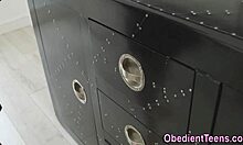 Bondage Teen 18+ Mouth Jizzed in Rough Fetish Handjob and Blowjob Action