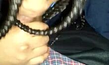 Shy Amateur Girl Delivers Wet, Sloppy Blowjob at Home