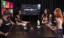 mayze in sheer red lingerie, looking sexy?