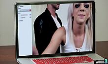 Busty blonde teen 18+ stepsister tiffany watson broadcasting her taboo ride