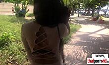 i fucked that petite thai teen with my big white cock after our park walk