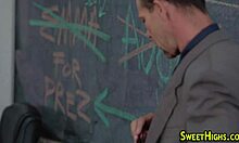 can you handle this uniformed teen sucking my cock?