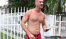 Small-tits Latina teen takes cum outdoors