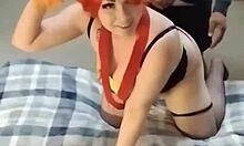 misty pokemon craves pokeballs in her mouth during cosplay fun