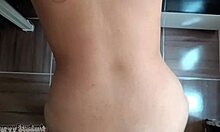 Amateur couple licks and fingers, cumshot on big tits