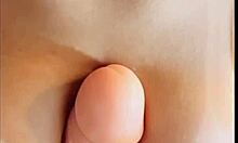 brunette enjoying intense vibrator session with squirt