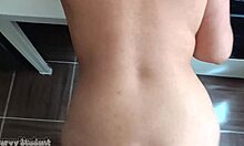 Amateur couple licks and fingers, cumshot on big tits