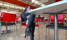 latina wife seduces strangers in shopping mall