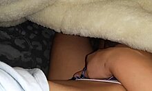 Masturbating My Girlfriend's Pussy While She Watches a Movie