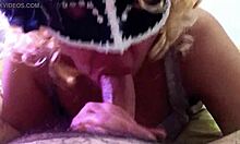 masked blowjob from girlfriend in spanish amateur video