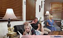 his cute stepdaughter resists but pops insists on the taboo blowjob session