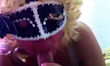 masked blowjob from girlfriend in spanish amateur video