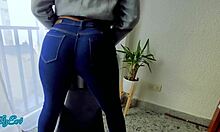 celebrating friend's birthday, i give him creampie riding in jeans with big cock 😏