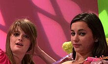 Faye Reagan and Georgia Jones explore lesbian pleasures with fingering and kissing 😘