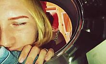 stepsister stuck in washer, i helped with big dick