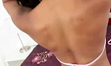 Ebony babe masturbates solo on mobile video