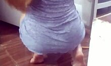 Filmed Stepmother Washing Fridge Almost Naked in Amateur Lesbian Fetish