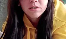 This real couple gets down with rough amateur sex, her brunette locks bouncing.